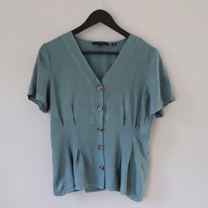 NWOT - forest green blouse